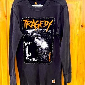 Long sleeve Carhartt Thermal DIY Tragedy shirt crust punk dbeat metal